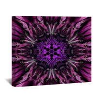 Purple Mandala Flower Center. Concentric Kaleidoscope Design Wall Art 72408871