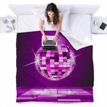 Purple Party Background, Disco Ball Blankets 53457678