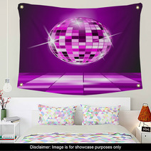 Purple Party Background, Disco Ball Wall Art 53457678