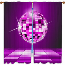 Purple Party Background, Disco Ball Window Curtains 53457678