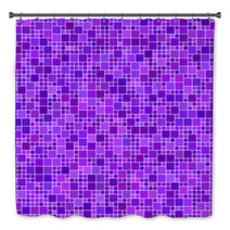 Purple Square Mosaic Background Bath Decor 69327332