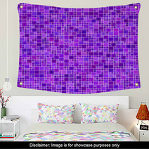 Purple Square Mosaic Background Wall Art 69327332