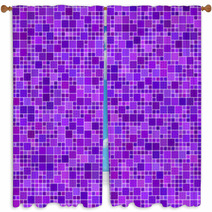 Purple Square Mosaic Background Window Curtains 69327332