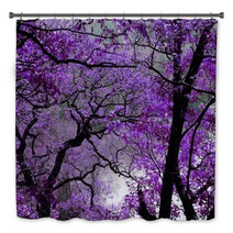 Purple Tree Leaves Forest Spring Bath Decor 2756039