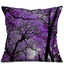Purple Tree Leaves Forest Spring Pillows 2756039
