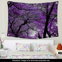 Purple Tree Leaves Forest Spring Wall Art 2756039