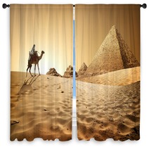 Pyramids In Desert Window Curtains 89970771