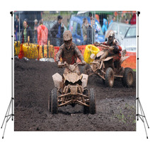 Quad Bike Racing In Dirt And Mud Backdrops 8629201