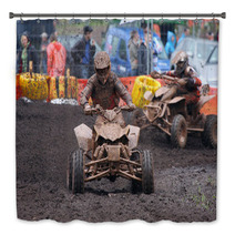Quad Bike Racing In Dirt And Mud Bath Decor 8629201