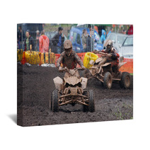 Quad Bike Racing In Dirt And Mud Wall Art 8629201