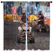 Quad Bike Racing In Dirt And Mud Window Curtains 8629201