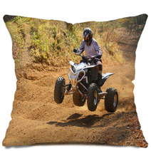 Quad Motorbike Rider Jumps Pillows 50853836