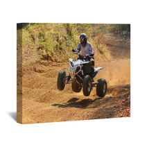 Quad Motorbike Rider Jumps Wall Art 50853836
