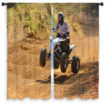 Quad Motorbike Rider Jumps Window Curtains 50853836