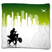 Quad Rider - City Vector Pack Blankets 10916107