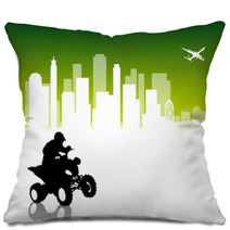 Quad Rider - City Vector Pack Pillows 10916107