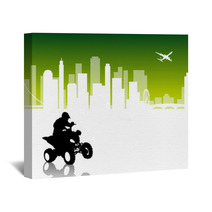 Quad Rider - City Vector Pack Wall Art 10916107