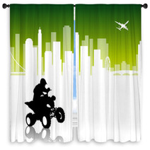 Quad Rider - City Vector Pack Window Curtains 10916107