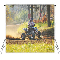 Quad Rider In Autumn Forest Backdrops 51065571