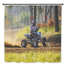 Quad Rider In Autumn Forest Bath Decor 51065571