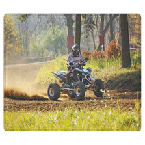 Quad Rider In Autumn Forest Rugs 51065571