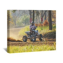 Quad Rider In Autumn Forest Wall Art 51065571