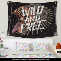 Quote Typographical Background Wild And Free Unique Hand Written Lettering Hand Drawn Realistic Illustration Of Roach Template For Card Poster Banner Print For T Shirt Wall Art 235539283