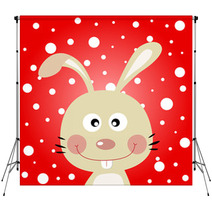 Rabbit And Snow Background Backdrops 42029174