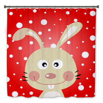 Rabbit And Snow Background Bath Decor 42029174