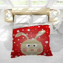 Rabbit And Snow Background Bedding 42029174