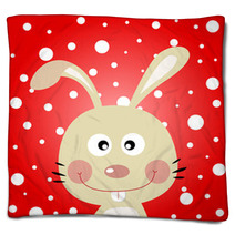 Rabbit And Snow Background Blankets 42029174