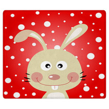 Rabbit And Snow Background Rugs 42029174