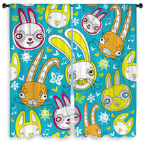 Rabbit Background Window Curtains 28253923