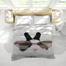 Rabbit In Sunglasses Isolated Bedding 26106768