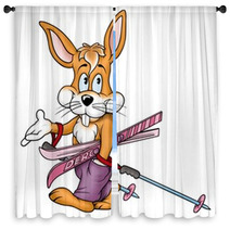 Rabbit Skier Window Curtains 2138212