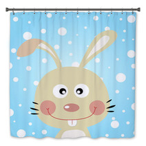 Rabbit With Snowy Background Bath Decor 42693085