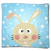 Rabbit With Snowy Background Blankets 42693085
