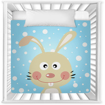 Rabbit With Snowy Background Nursery Decor 42693085