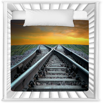 Railroad In Sunset Nursery Decor 44564511