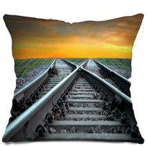 Railroad In Sunset Pillows 44564511