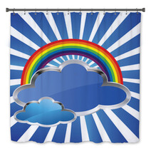 Rainbow And Clouds Bath Decor 62903986