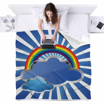 Rainbow And Clouds Blankets 62903986