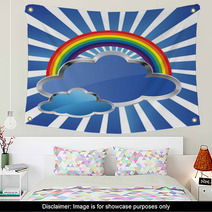 Rainbow And Clouds Wall Art 62903986