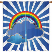 Rainbow And Clouds Window Curtains 62903986