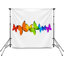 Rainbow Butterflies Border For Your Design Backdrops 63320506