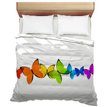Rainbow Butterflies Border For Your Design Bedding 63320506