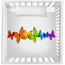 Rainbow Butterflies Border For Your Design Nursery Decor 63320506
