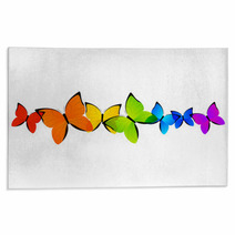 Rainbow Butterflies Border For Your Design Rugs 63320506
