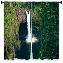 Rainbow Falls In Hilo On The Big Island Of Hawaii Window Curtains 91382736