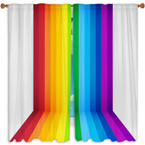 Rainbow Perspective Background Window Curtains 47876215